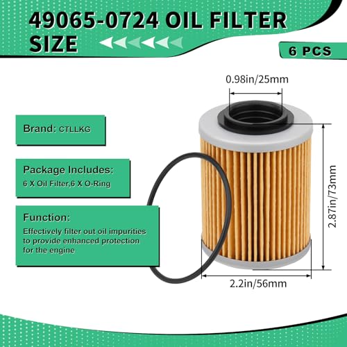 Image of 0800-011300 Oil Filter with O-rings Compatible With CFMOTO Cforce Zforce Uforce 1000 950 900 800 600 500 400 ATV /UTV Replace#: 0800-011300-00030 0800-011300-0004 (6 PCS)