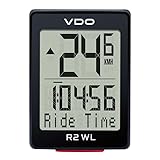 The bike computer for those who need some extra motivation. This wireless bike computer of the VDO R-Series give cyclists ten important pieces of ride data while commuting, during training or while out and about on the weekend. The R2WL bike computer displays speed, trip distance, ride time, clock, average and maximum speed, total distance and ride time as well as the current temperature.