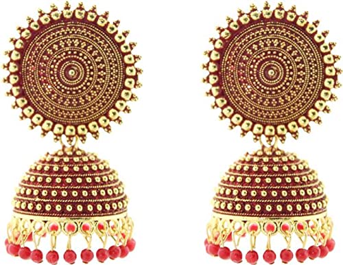 Kosh Ethnic Stylish Fancy Latest Attractive Bollywood Inspired Traditional Wedding Pearl/Kundan Jhumki Earrings For Girls and Women (YELLOW COLOR) (B09NQ65RRG) Amazon Price History, Amazon Price Tracker