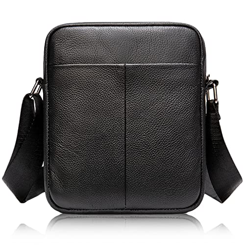 Sacoche téléphone portable homme en cuir grainé avec bandoulière pour un style business