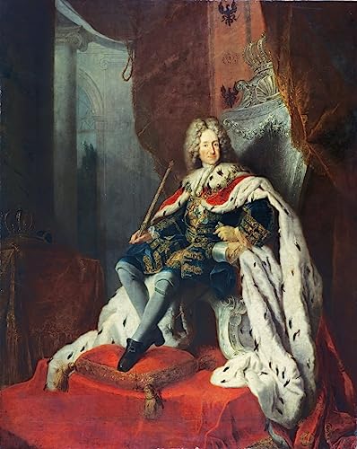 Prints Toile de Maître Le Roi Frédéric Ier par Antoine Pesne Décoration Murale Premium