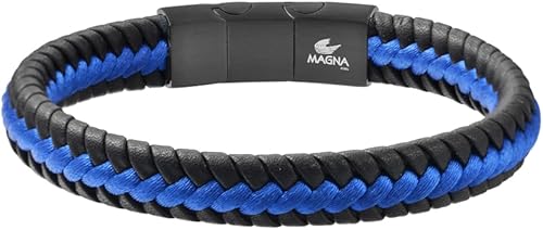 Pulsera trenzada de cuero genuino para hombre