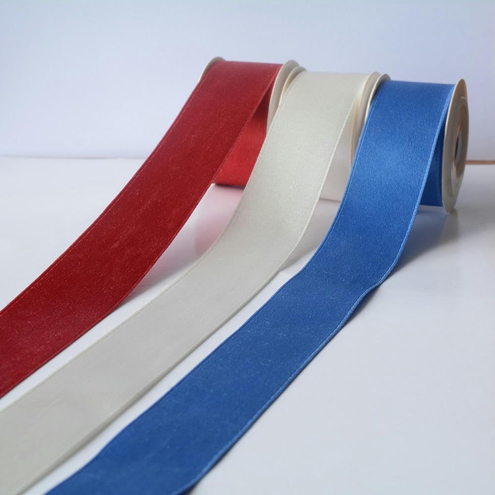 100% Seidenband, doppelseitiges Maulbeer-Satin-Seidenband, 50 mm x 3 m, Farbe 202, Weiß