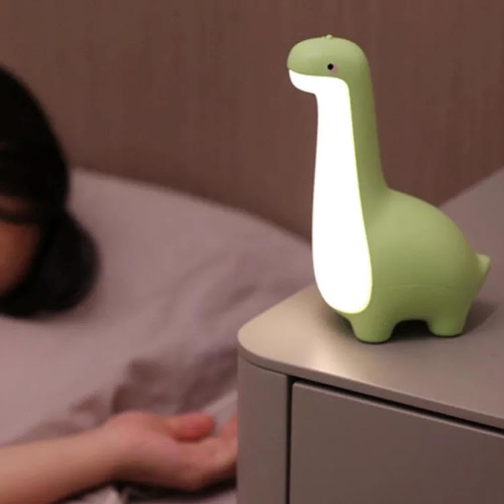 Cute Dinosaur Night Light, Bedside Night Lamp USB Recharging, Dinosaur Lights for Bedroom Decor, Dinosaur Gifts for Birthday, Christmas
