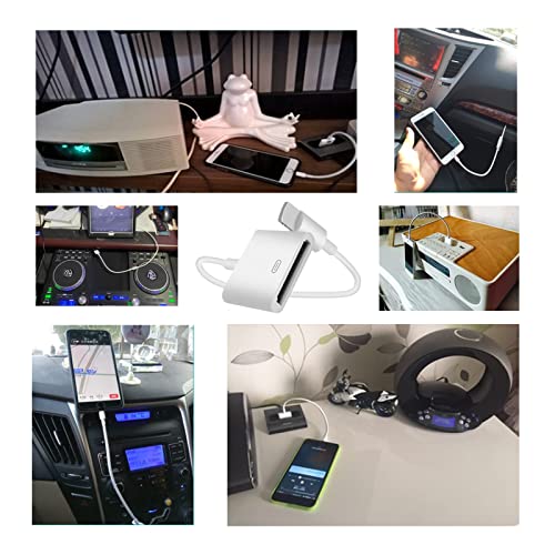 30 Pin To Lightning Adapter, Lightning Cable Adapter, 8-Pin Male To 30-Pin Female Connector Converter With Phone Charger Cable Cord Compatible Phone 14/13/12/11/X/8/7/6/5/4S/4/3/Pad/Pod (White) #TOP6