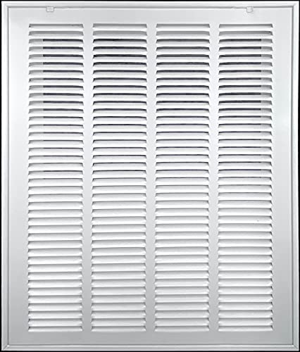 Image of 20 inch X 30 inch Steel Return Air Filter Grille by HANDUA | Removable Face Door HVAC Duct Cover Grill for 1-inch Filter, White | Outer Dimensions: 22.5 inchW X 31.75 inchH