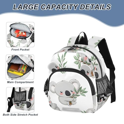 Kid's Backpack for Boys & Girls Toddler Bag Cute Koala Pattern Backpack with Safety Leash4
