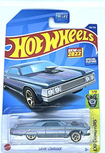 Hot Wheels 2022 Layin Lowrider diecast Azul miniatura 1