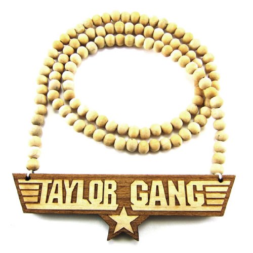 Hip Hop Jewels Wooden Taylor Gang Pendant Piece 36" Bead Chain Good Wood Style