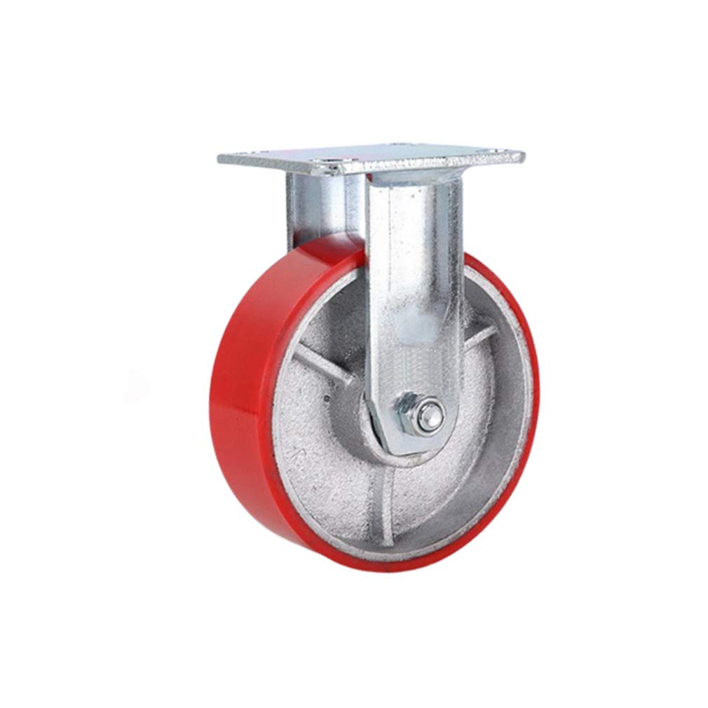 Yuzguhey Fixed Heavy Duty Polyurethane Swivel Caster Wheels 1Pcs 360 Degree Bearing Iron Core For Furniture Trolley Flatbed Carts(,6In)