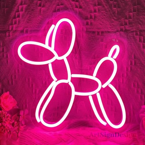 Balloon Dog Neon Sign, Nursery Decor, Balloon Dog Decoration, Studio Apartment Wall Decor, Pet Lover Home Wall Art, Gift for Pet Lover, 13