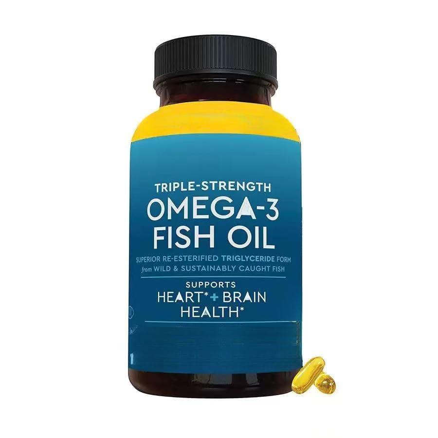 Olio di pesce, supporto per cuore, cervello e articolazioni | Supporto per la salute del cuore e la funzione cerebrale, assorbimento avanzato, non OGM