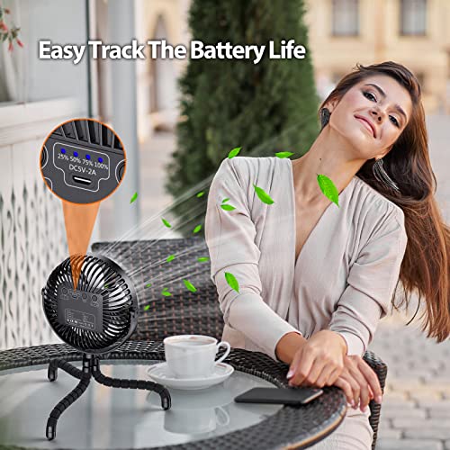 Image of AMACOOL 10000mAh Portable Stroller Fan, 48H Ultra-long Running, 7 inch Battery Operated Baby Fan with Light, Timer, Rechargeable Clip on Fan for Car Seat Treadmill Golf Cart Camping Travel Essentials
