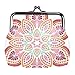 Mandalas Blumenform Veganes Leder Münzgeldbörse Wechseltasche Vintage Geldbörse mit Drucken für Frauen Mädchen