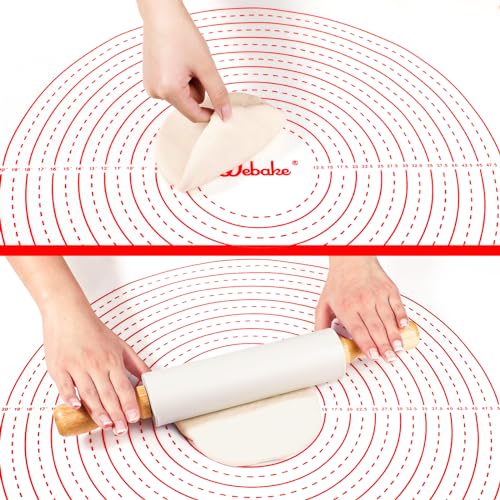 Webake Backmatte Silikon Groß XXL 90 x 60 cm Silikonmatte Backen Rutschfeste Backunterlage Silikon Matte Küche Teigmatte mit Messung für Fondant Gebäck Pizza Brot
