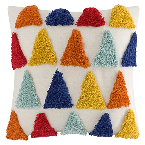 Jwh JWH210082 Colorful Triangle Throw Pillow Cover Terry Embroidery Accent Pillow Case Square Cushion Decorative Geometric Pillowcase cover