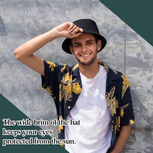 Image of 36 /24 /12 Pcs Bucket Hats for Men Women Bulk Cotton Fishing Cap UV Protection Beach Foldable Solid Color Sun Cap