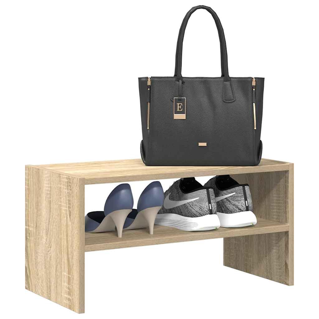 Schuhregal Sonoma-Eiche stapelbar 60x30x30,5 cm Holzwerkstoff platzsparendes Aufbewahrungssystem für Flur Eingangsbereich Garderobe