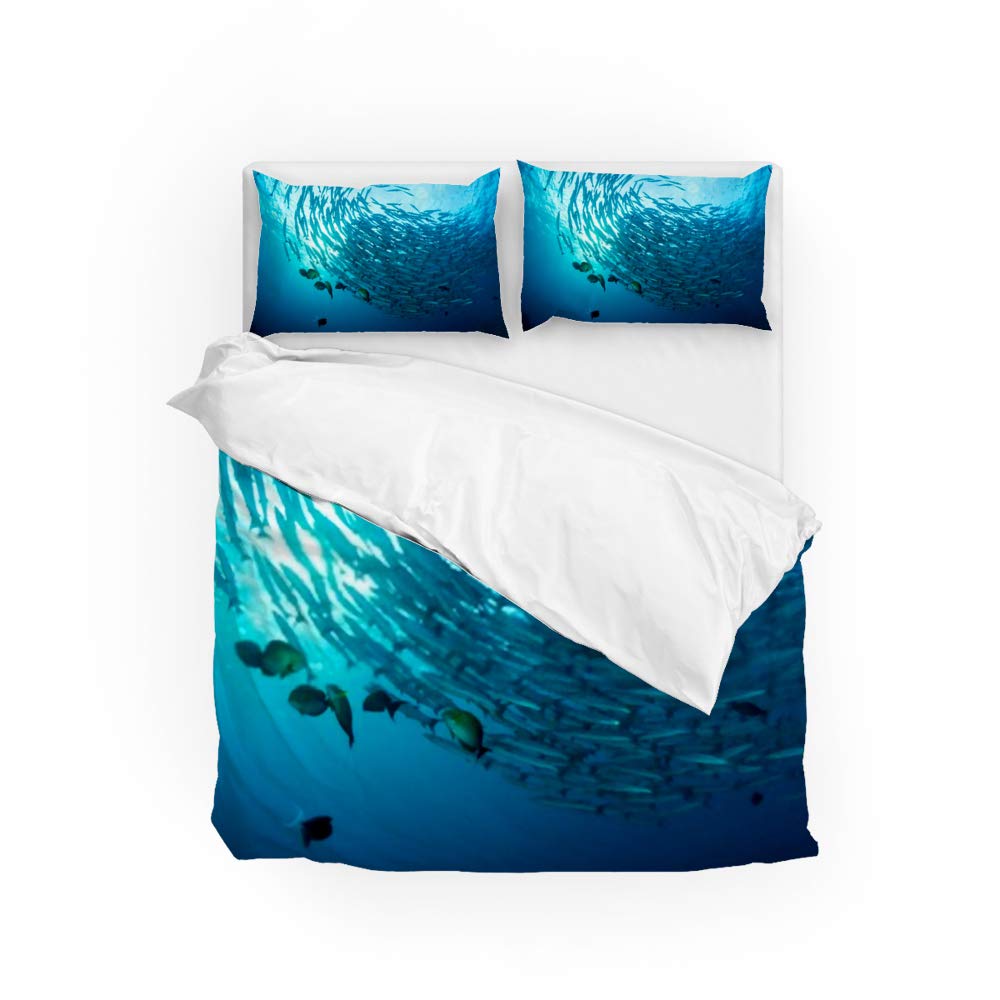 Parure de lit bleu eau CHEHONG en microfibre pour transformer l'ambiance de votre chambre