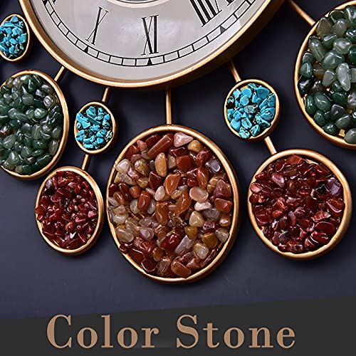 Alremo Huangxing - Large Luxury Wall Clock With Color Stone Silent Non Ticking Quartz Battery Operated Clocks Decorative For Living Room Bedroom Office,Roman Numerals (Color : Roman Numerals) #TOP3