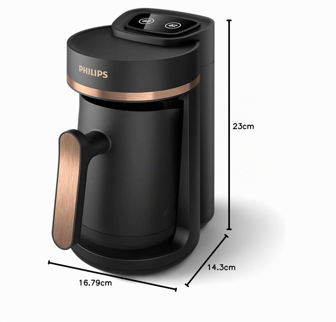 Philips Serie 5000 Türkische Kaffeemaschine - Langsambrühfunktion, 4-Tassen-Kapazität, Überhitzungs- und Überlaufschutz, Bereitschaftsanzeige, Easy Touch-Tasten, Automatische Abschaltung (HDA150/60)