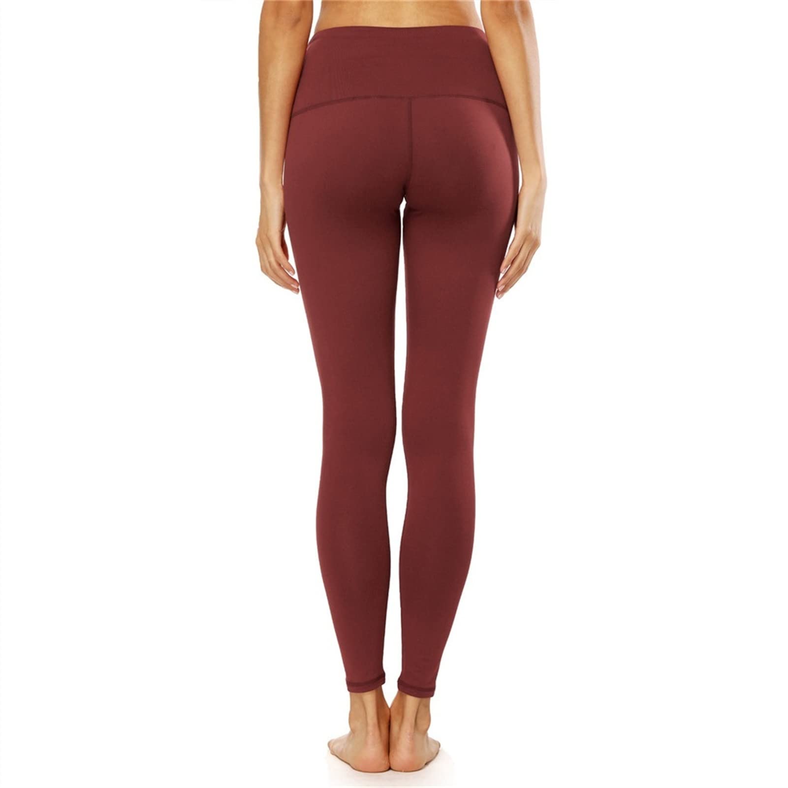 Seksowne, długie legginsy dla kobiet, podstawowe wysokie talii, spodnie do jogi, cienkie rajstopy sportowe, do treningu, treningu, proof Power Flex Solid Color Sports Running Workout Gym Tigh