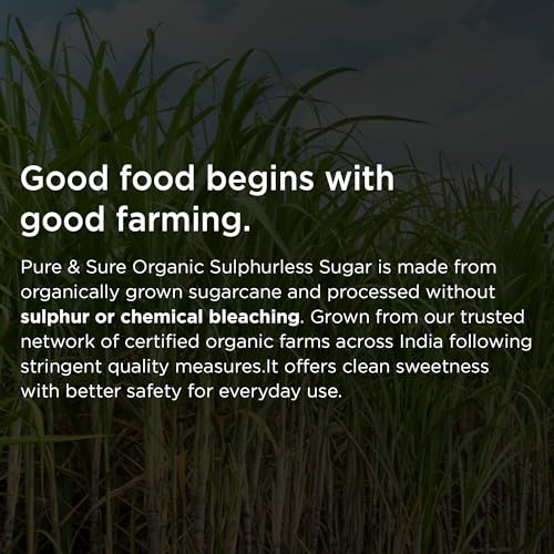 Image of Pure & Sure Organic Sugar (Chini) 500GM| 100% Organically Processed from Quality Sugarcanes | Chemical Free & Sulphur Free