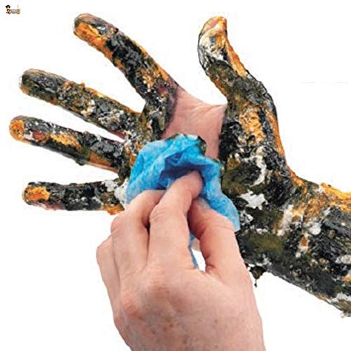 BricoLoco Toallitas limpiadoras industriales doble cara. Limpiamanos taller mecánico. Limpia grasas, pintura, adhesivo, silicona, aceite… en piel y superficies. (1, Bote 40 toallitas)