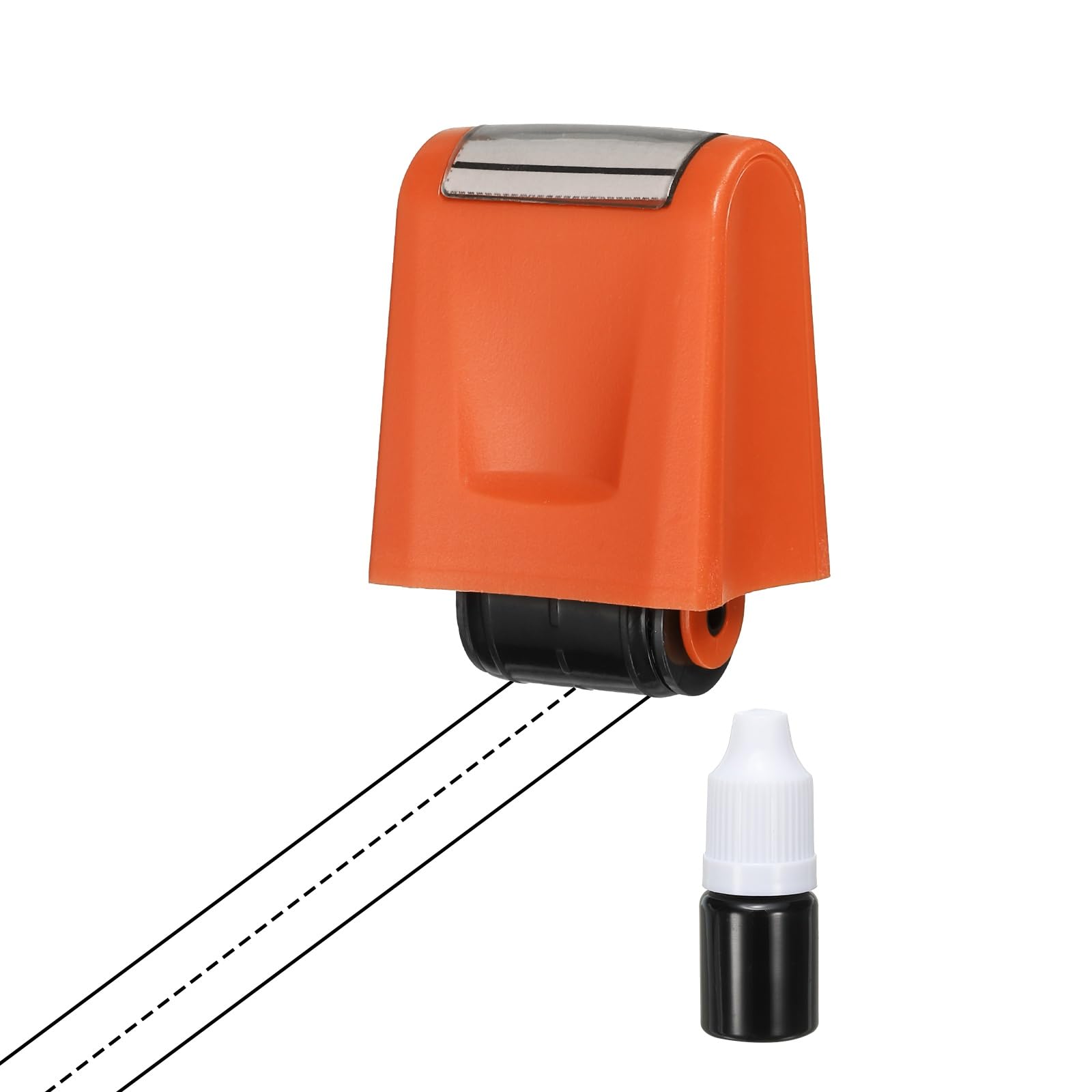 PATIKIL Dashed Handwriting Lines Practice Roller Stamp, Self Inking Line Rolling Stamps Sentence Strips Handwriting Practice for Teachers Classroom Office Home, Orange