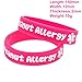 2 Pack Kids Friendly Food Peanut Allergy Awareness Medical Alert Bracelet for Children Silicone Emergency Wristband,15cm,with Aid Bag