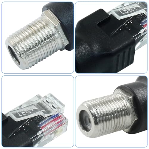 Adaptador Convertidor RF a RJ45 4 Piezas Negro miniatura 3