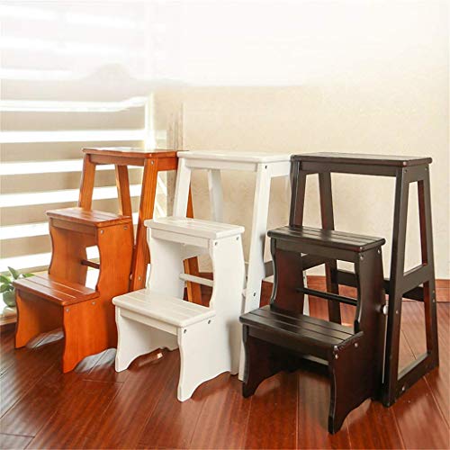 Escabeau élargi pliable en bois blanc pour optimiser vos rangements - 3