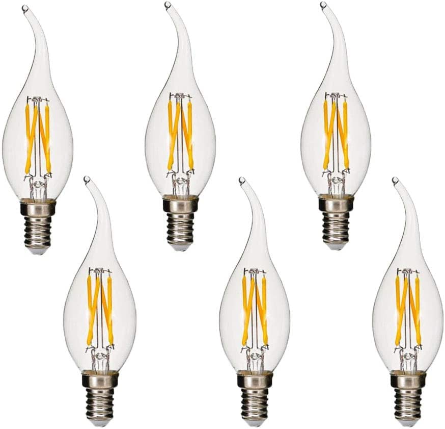 Image of Virya 4 W Candle E14 Flouroscent Bulb C35 Filament Bulb (Yellow) (6)