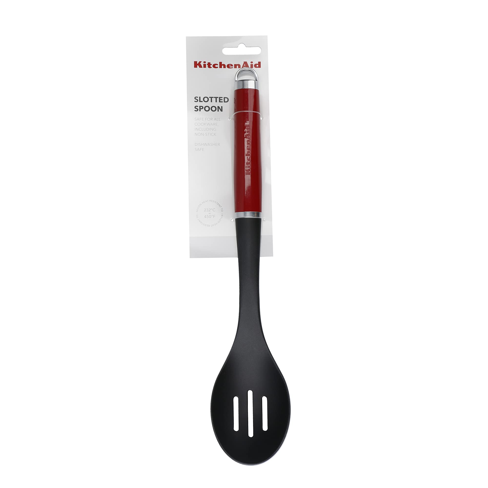 KitchenAid Łyżka do Gotowania z Otworami, Odporna na Wysokie Temperatury, Nieprzywierająca Powłoka - Kolor Empire Red