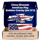 Chevy Silverado American Flag Grille Tailgate Bowtie Overlay Decals 2014-2018 Set of 2