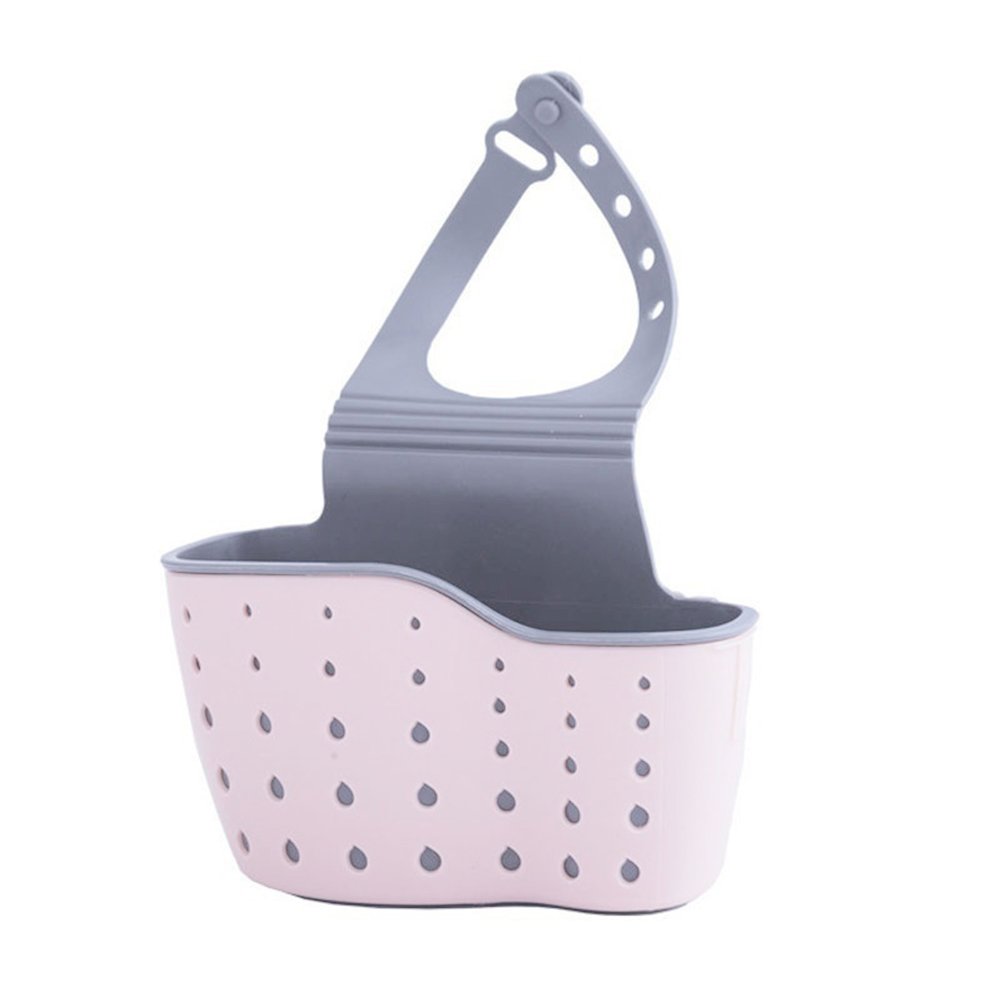 hudiemm0B Kitchen Sink Organizer Drain Holder Sponge Storage Wash Cloth Bathroom Soap Shelf Pink