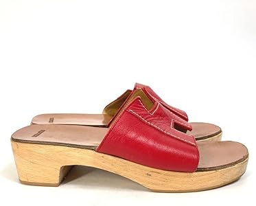 HERMES エルメス　ロゴ　レザー　ケブラール　ウッドヒール　サンダル HERMES エルメス ロゴ レザー ケブラール ウッドヒール サンダル 楽天