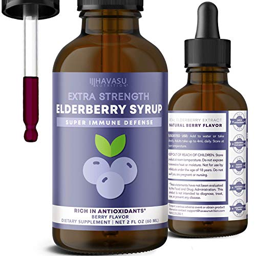 Havasu Nutrition Organic Elderberry Syrup [Double Strength] Rich in Antioxidants for Immune Support; 2 Ounces