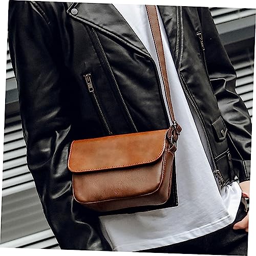 LIFKOME Men's Fashion Shoulder Bag Crossbody Messenger Bag in Dark Brown Protective Design3
