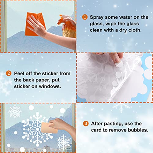 UMIPUBO 336 PZ Natale Adesivi Finestre Fiocco di