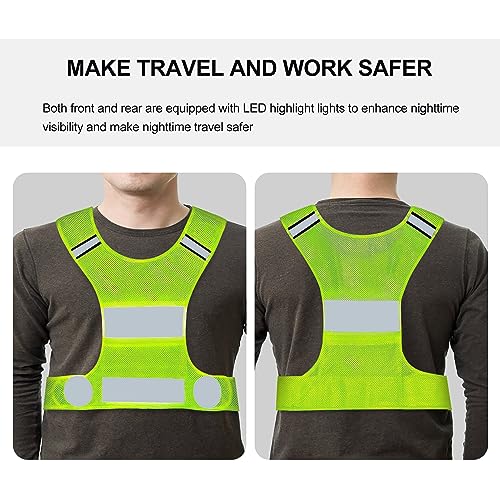 GOOFIT Colete de corrida e 4 alças de braço para corrida, bicicleta, ciclismo, colete refletivo de a