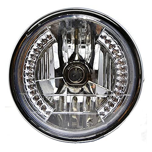 Phare rond de moto de 8 pouces avec couverture de lampe frontale pour Harley Bobber