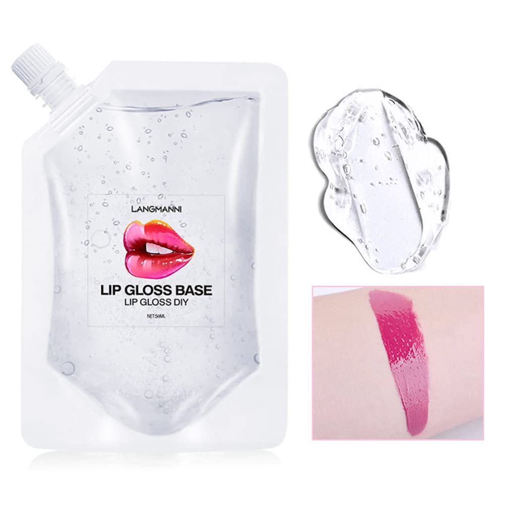 Baza błyszcząca, 50 ml, zdrowa baza błyszczyka do ust | 50 ml przezroczysta baza do błyszczyków do ust, zestaw do samodzielnego wykonania, nawilżający, nawilżający usta, bezpieczny dla wrażliwej skóry