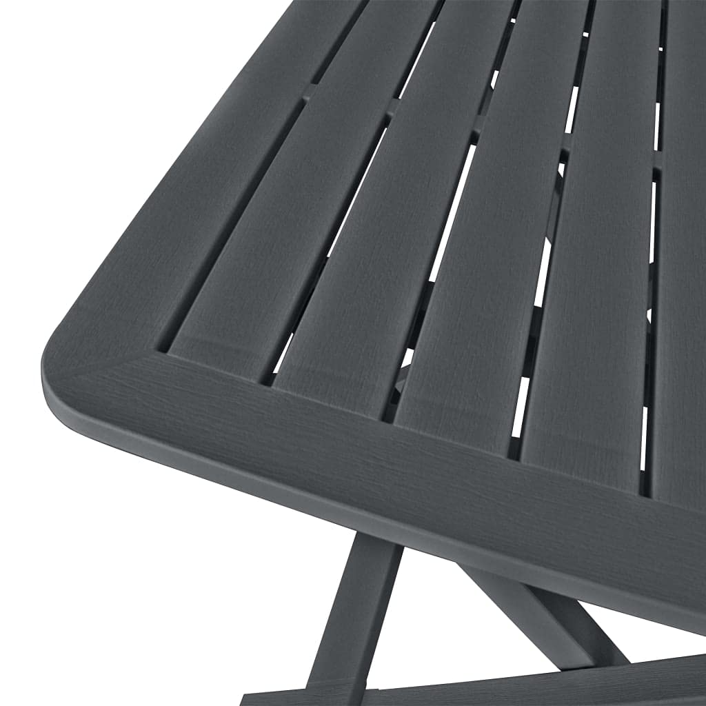 Set da 3 pezzi da bistrot in plastica antracite pieghevole, 79 x 72 x 70 cm, salvaspazio, per balcone, terrazza, piccole superfici esterne, design moderno, materiale robusto per uso esterno
