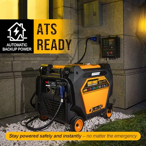 11000W Tri-Fuel Inverter Generator for Home Backup - Super Quiet with ATS Ready, Remote Start, CO Sensor, ECO Mode, 50A Outlets, Low THD, Gas, Propane & Natural Gas Powered (Black) - Image 4