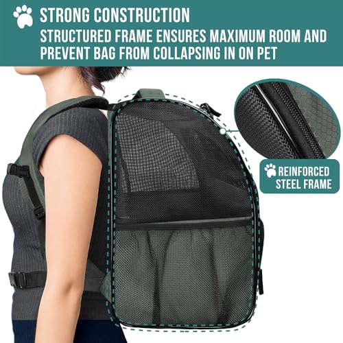 PetAmi mochila porta mascotas para perro y gato, gris oscuro, TSA aprobado, hasta 18 libras miniatura 7