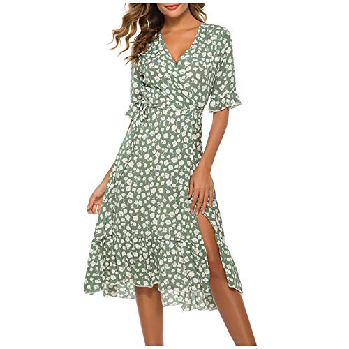 MICKURY Festliche Kleider für Hochzeit,Kleid mit Schlitz,weise...