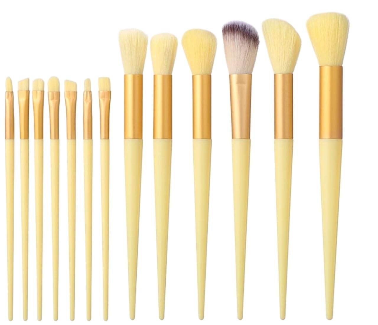 12 makeup brushes set brush full set of makeup setting tools(Yellow)