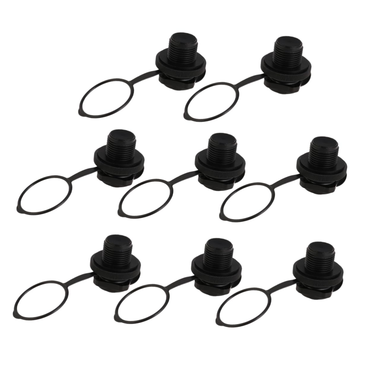 24stücke TPU Nozzle Schraubventil Inflatable Boat Zubehör Geeignet Für Gummiboote Kajaks Luftmatratzen Schwarz