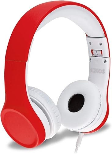 Nenos - Auriculares infantiles para niños pequeños, volumen limitado.(Rojo)